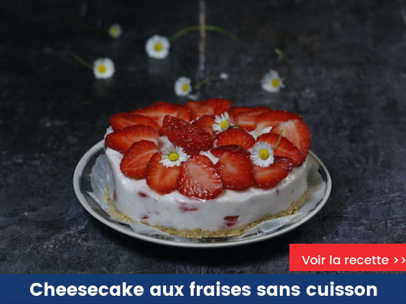 Cheesecake aux fraises sans cuisson